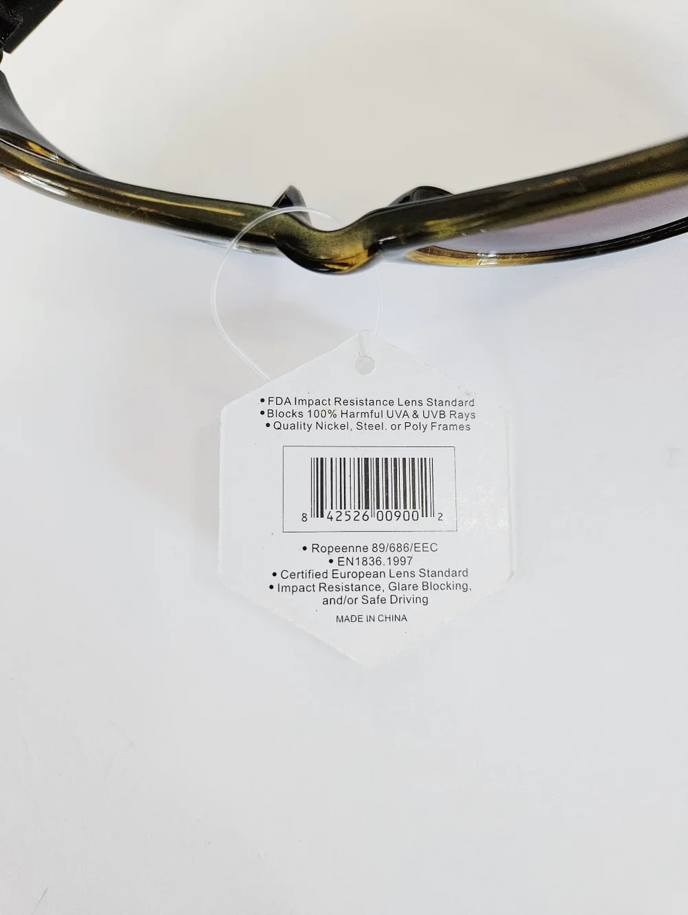 Vintage Deadstock NWT Tortoise Shell Slim Frame Oval Cat Eye Lucite Sunglasses